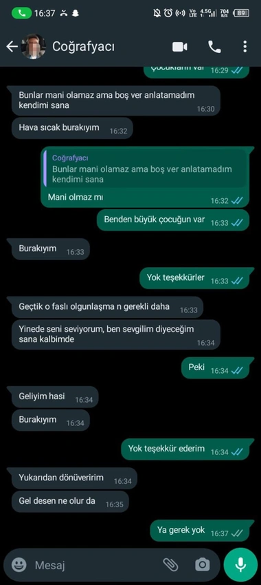 Taciz mesajları ortaya çıktı