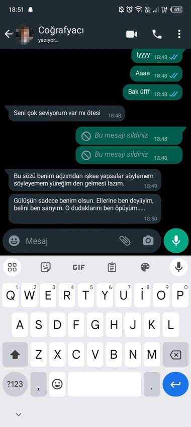 Taciz mesajları ortaya çıktı