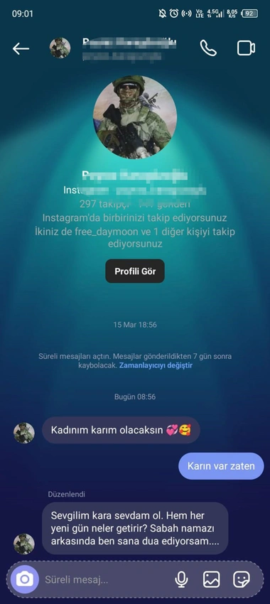 Taciz mesajları ortaya çıktı