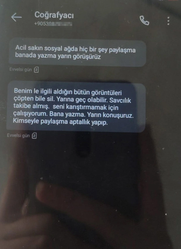 Taciz mesajları ortaya çıktı