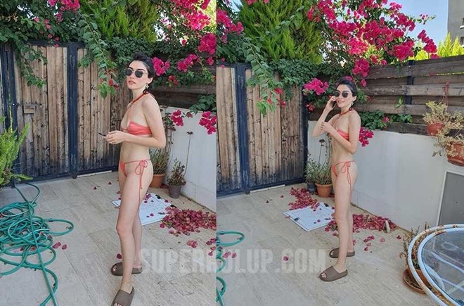 Hazar Ergüçlü bikinili tatil pozlarıyla çok konuşuldu!
