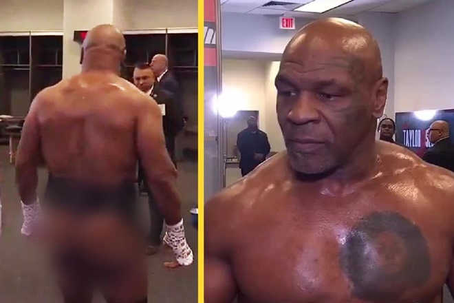 Mike Tyson-Jake Paul maçı öncesi skandal canlı yayın kazası! Tüm dünya çıplak vücudunu gördü!