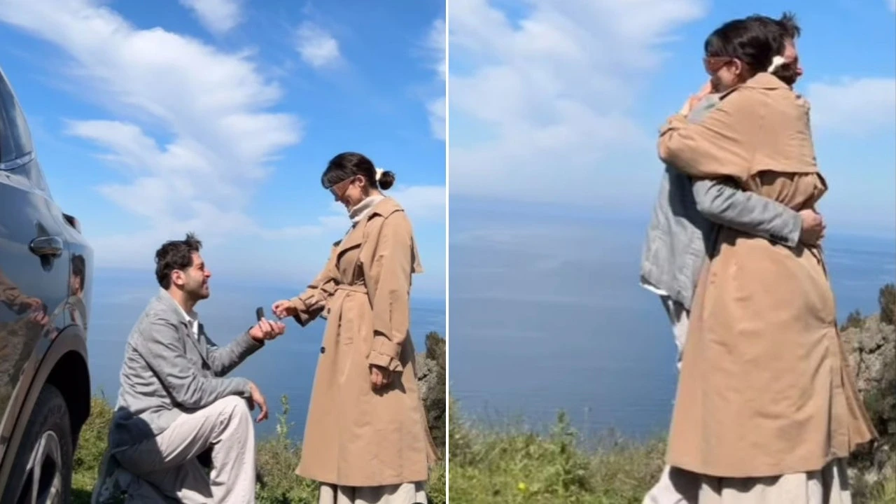 Güzel oyuncu iş adamı sevgilisinden evlenme teklifi aldı