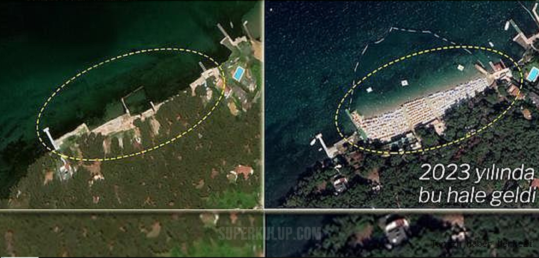 Sit alanı olan bölgede denizi doldurup plaj yaptılar!