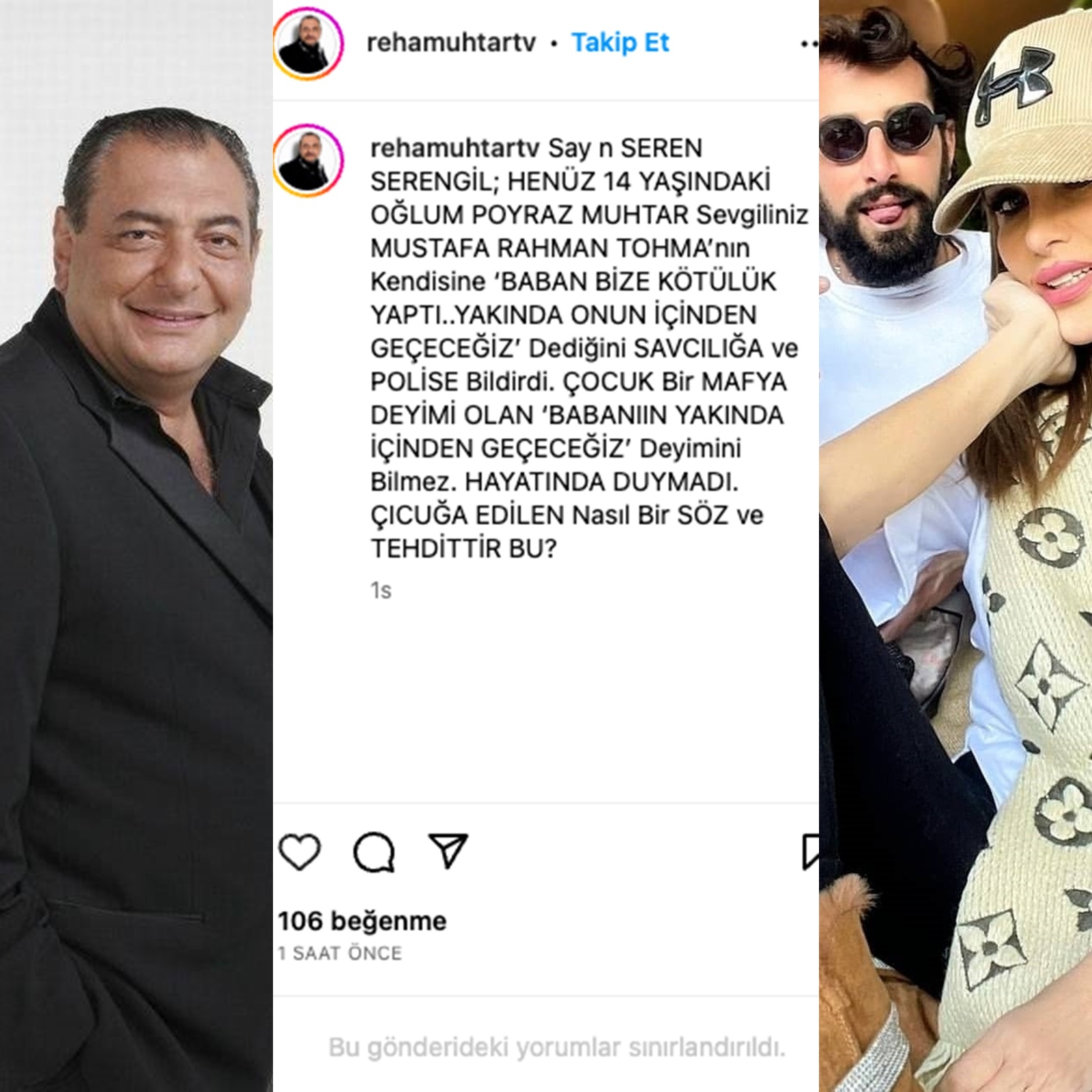 Seren Serengil’in sevgilisinden Reha Muhtar’ın oğluna şok sözler! ‘Babanın içinden geçeceğiz…’