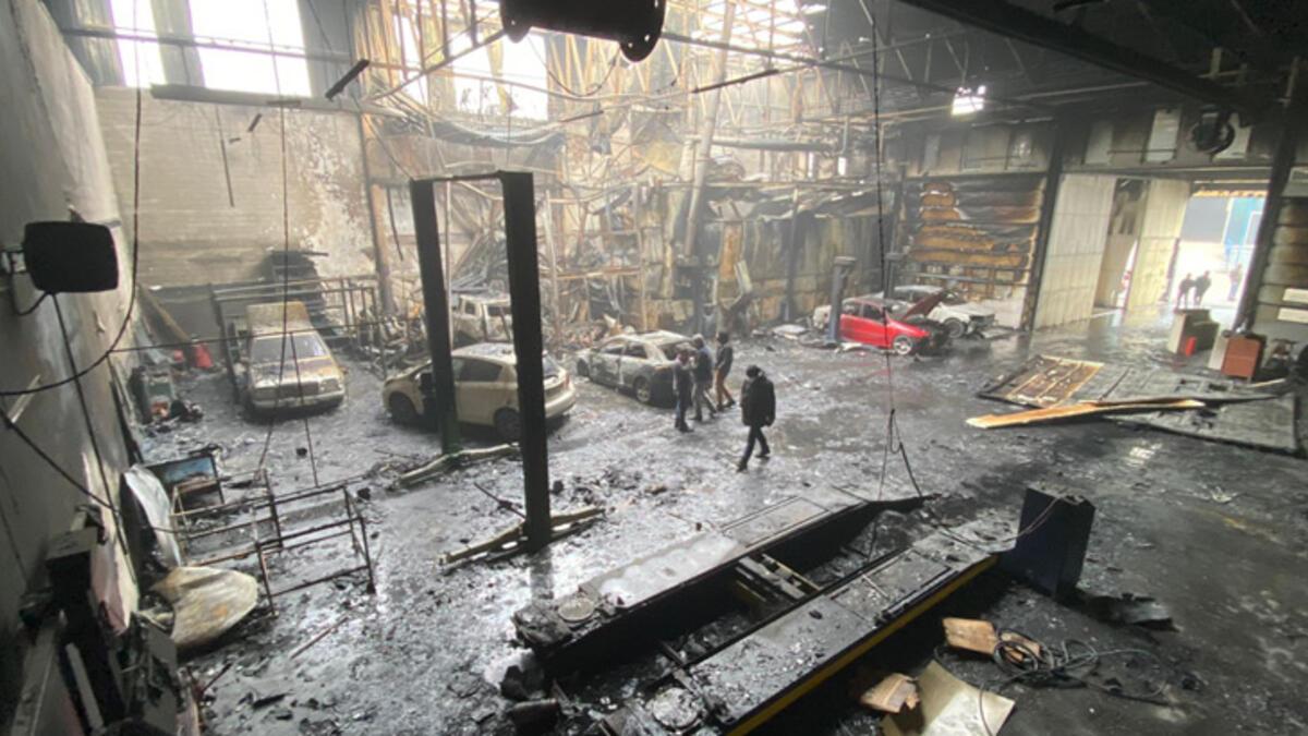 Sanayi sitesindeki yangının boyutu gün ağarınca ortaya çıktı