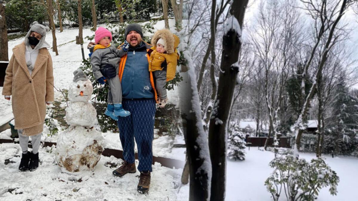 Ünlülerden kar manzaraları... Berfu Yenenler: Evde mahsur kaldığımız günlerdeyiz!